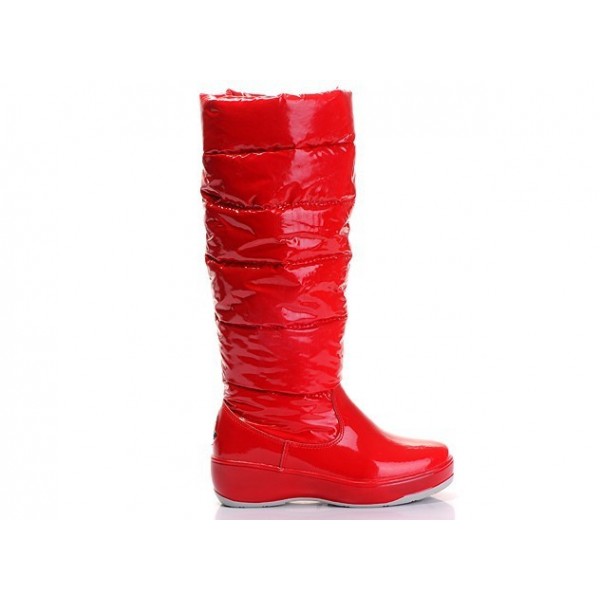 Moncler Moda Rosso vernice calda Stivaletti uscita